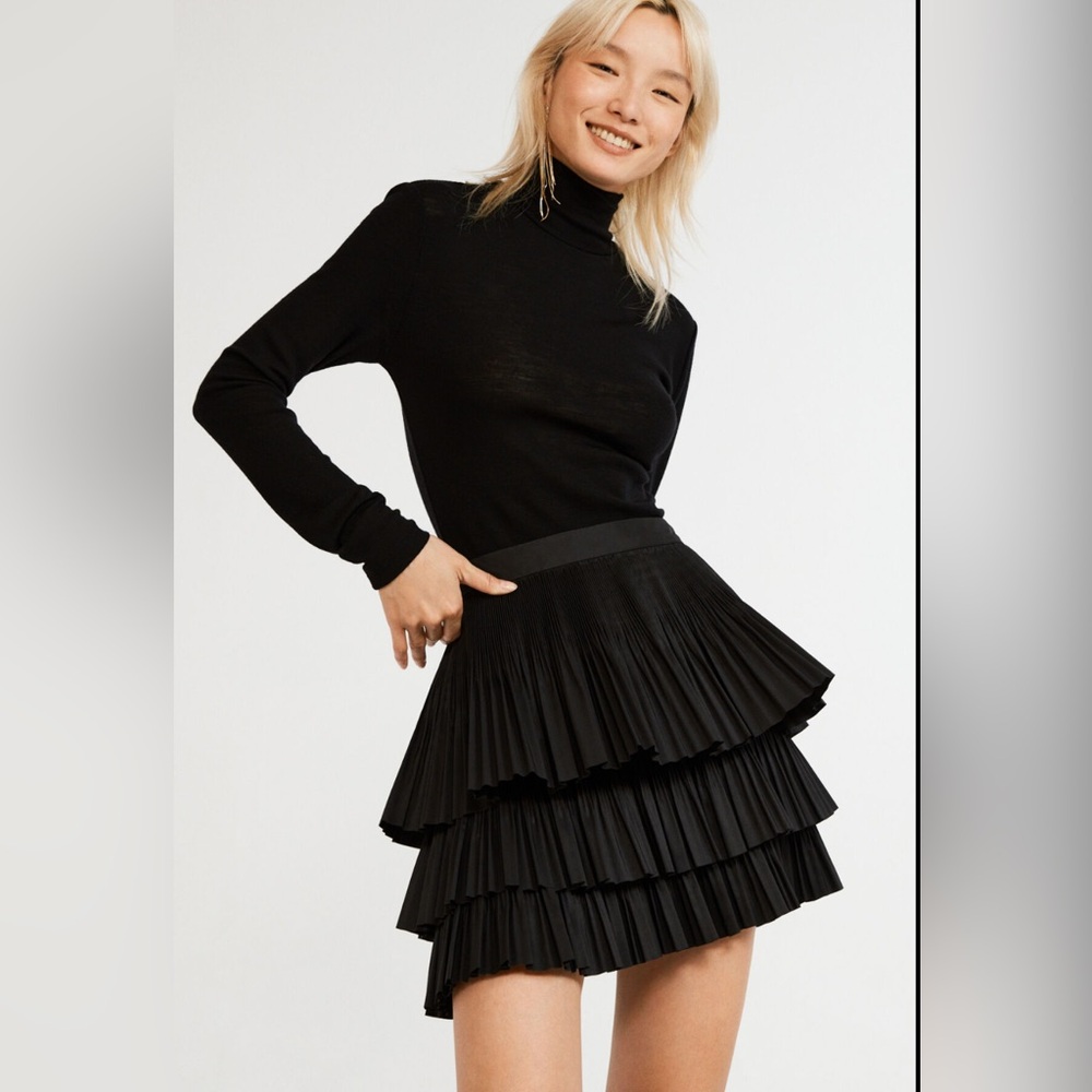Claudie Pierlot Black Pleated Mini Skirt
